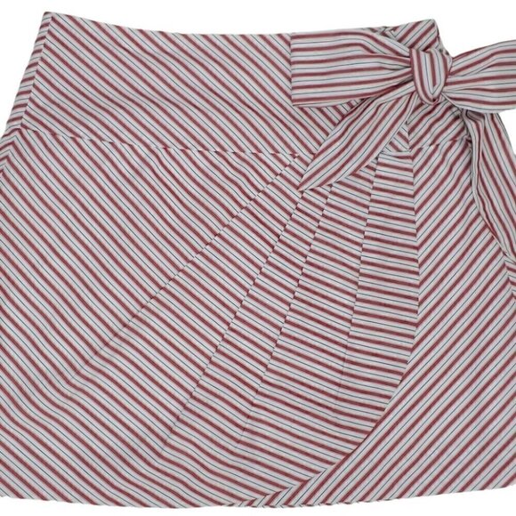 NWT ZARA Stripes pleated bow wrap preppy mini skirt - Picture 5 of 14